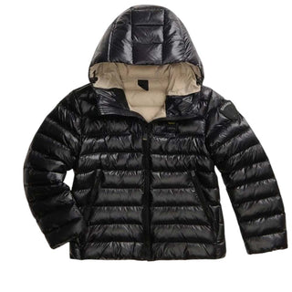 Blauer Giubbino Trapuntato A Righe Nero 26WBLKC02272-999EI Adams Jr Per Bambino