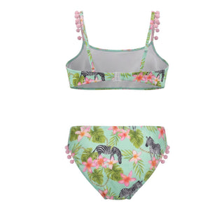 Selini Action By Eleni Balerba Bikini Verde Con Pompon Per Bambina B22-03B