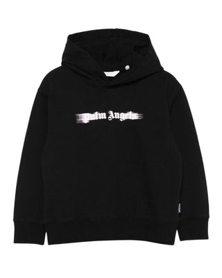 Palm Angels Felpa nera con cappuccio e logo PGBB015F25FLE001103B