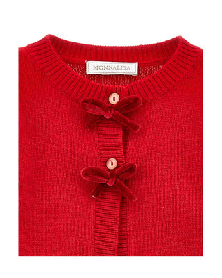 Monnalisa Cardigan in lana con fiocchi 39D803