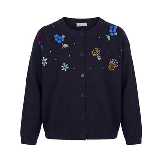 Il Gufo Cardigan In Lana Con Applicazioni A21GF368EM220B Per Bambina