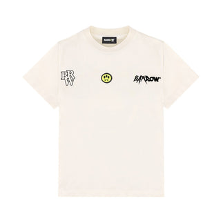 Barrow T-shirt Panna Con Smile E Logo S6BKJUTH061-013