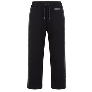 Lanvin Pantaloni Sportivi Neri A Gamba Dritta N30444/09B Per Bambini