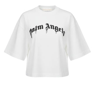 Palm Angels T-shirt Cropped Con Logo Per Donna PWAA079S26JER004