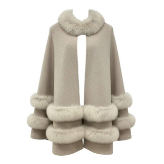 Regina Mantella In Lana e Cashmere 11031 Con Inserti in Pelliccia