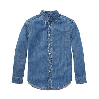 Polo Ralph Lauren Camicia In Chambray Di Cotone Per Bambino 322713843001