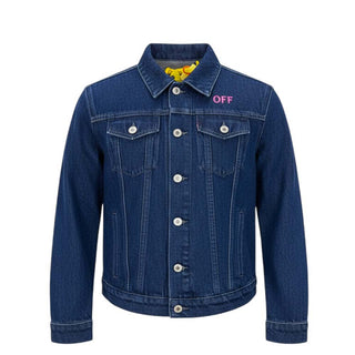 Off-White Giubbino In Denim Con Logo Da Bambina OGYE001S24DEN0014632