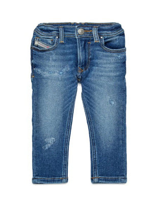 Diesel Jeans skinny blu medio con abrasioni K00309-KXBQF