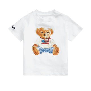 Polo Ralph Lauren T-shirt Bianca Con Orsetto Per Neonato 320844731001
