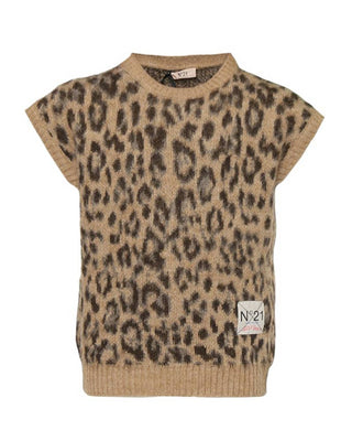 N21 Maglia gilet con motivo animalier N21997-N0368