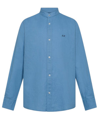 Sun68 Camicia A Maniche Lunghe S35306 In Misto Lino