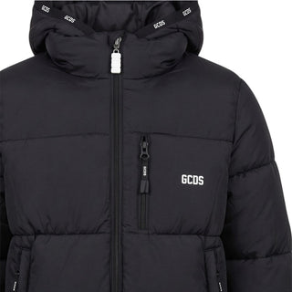 GCDS Giubbino Trapuntato Nero Con Logo C2BJQA614T340/999A Per Bambini