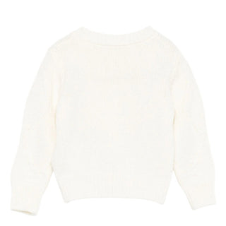 Elisabetta Franchi Cardigan avorio in misto lana EFMA175.C