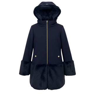 Herno Lange Jacke GC0016G aus Wolle mit Kunstpelz