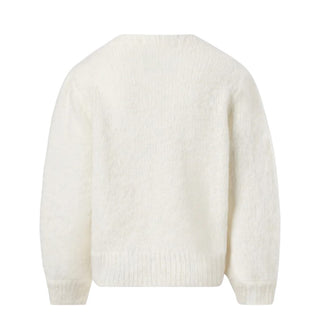 Mc2 Saint Barth Maglia avorio in misto alpaca con cuori BLOM002-00783C