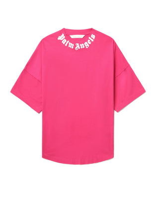 Palm Angels T-Shirt am Hals mit Logo PWAA023F24JER0013203 aus Baumwolle