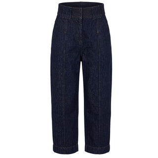 Lanvin Jeans Straight In Denim Con Cuciture A Contrasto N30420/Z28 Per Bambini