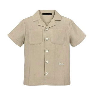 Daniele Alessandrini Camicia Beige A Maniche Corte Per Bambino 1236C00487BG