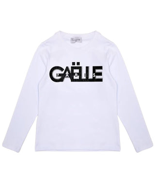 Gaelle T-shirt in jersey bianca a maniche lunghe 2741M00398