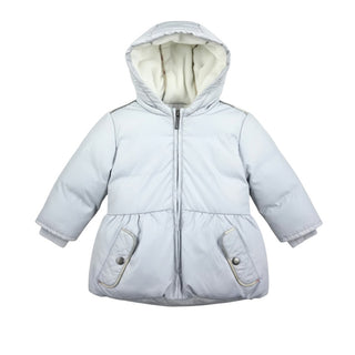 Burberry Giubbino celeste con cappuccio e inserti Vintage Check 96276