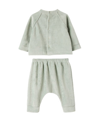 Teddy & Minou Completo in ciniglia verde da neonato I24CP054M0137