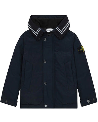 Stone Island Giubbino blu con cappuccio da bambino 731640734