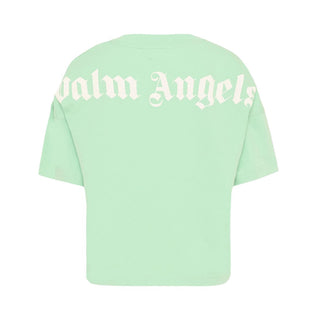 Palm Angels T-shirt Verde Con Logo Per Bambini PBAA002S26JER001/080
