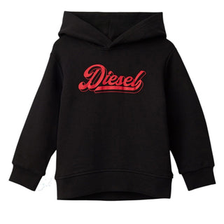 Diesel Felpa Nera Con Cappuccio Per Bambini J02872-KYA1N-K900