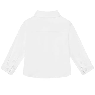Burberry Camicia Bianca In Popeline 8133476 Per Neonato