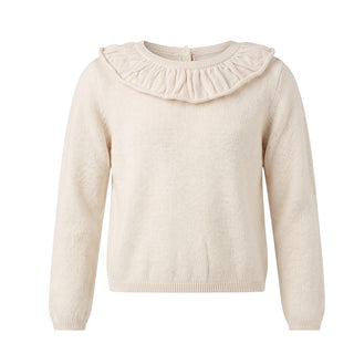 Il Gufo Maglia Avorio In Lana Con Ruches A21MA354EM220-02 Per Bambina