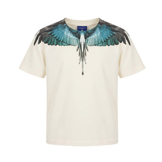 Marcelo Burlon T-shirt Avorio Con Stampa Wings F6CMJBTH034-412 Per Bambini