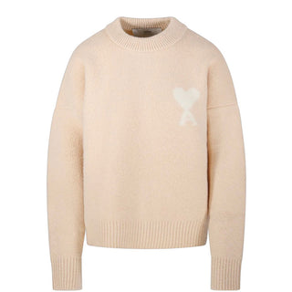 Amis Paris Maglia rosa alpaca con Coeur UKS836.KN0135R