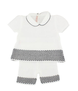 Zweiteiliger Playsuit 0153 mit Knöpfen auf der Rückseite