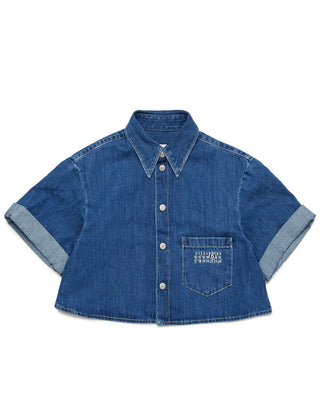Maison Margiela Camicia In Denim M60763-MM04S A Maniche Corte