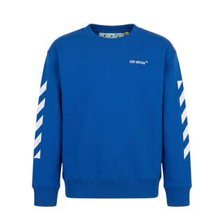 Off-White Felpa Girocollo Azzurra Per Bambino OBBA001FLE002