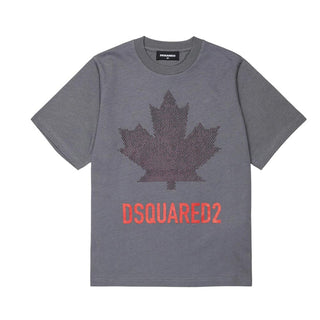 Dsquared2 T-shirt Girocollo Grigia Con Stampa DQ3434-D0AJ5-DQ913 Per Bambino