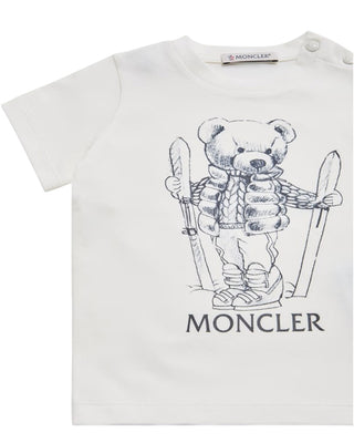 Moncler T-shirt bianca in jersey con stampa K29518C00008
