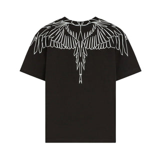 Marcelo Burlon T-shirt in jersey nera con stampa ali F5CMJGTH102