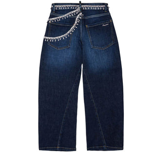 Dsquared2 Jeans Loose Fit Con Strass DQ3442-D0AHY-DQ01 Per Bambina