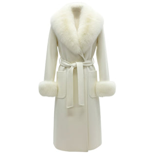 Regina Cappotto In Cashmere 12015A Con Finitura in Vera Pelliccia