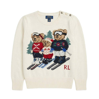 Polo Ralph Lauren Maglia Avorio Con Orsetti 320750707001 Per Bambina