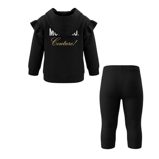 Moschino Tuta Nera In Felpa Con Logo MDK01L Per Neonata