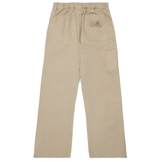 MM6 Maison Margiela Pantaloni Gamba Dritta Beige Con Logo M60958-MM07D-M6709