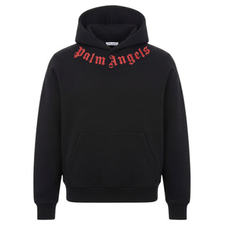 Palm Angels Felpa Nera Con Cappuccio E Logo Unisex PMBB17DS26FLE007