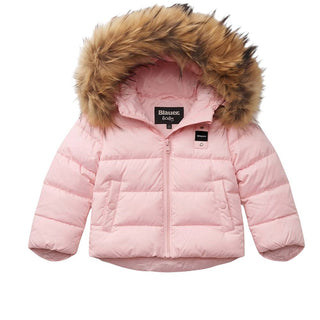 Blauer Giubbino Trapuntato Rosa Con Pelliccia 26WBBXC02302-520 Amory Per Neonata