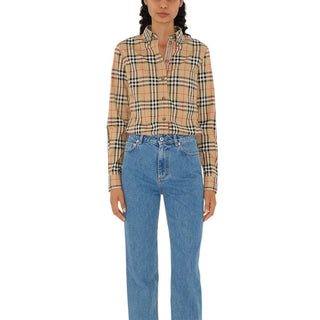 Burberry Camicia In Cotone Con Motivo Burberry Check Da Donna 8111847