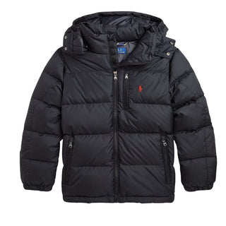 Polo Ralph Lauren Giubbino Nero Trapuntato Con Cappuccio 323969861001 Per Bambino
