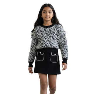 Elisabetta Franchi Maglia Cropped Con Logo Per Bambina EFMA115