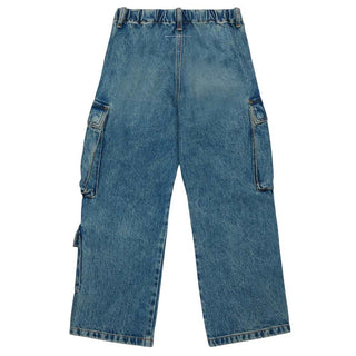 MM6 Maison Margiela Jeans cargo in denim blu con logo ricamato M60793-MM05V