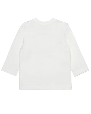 Diesel T-shirt in jersey bianca con logo Oval D K00712-00YI9